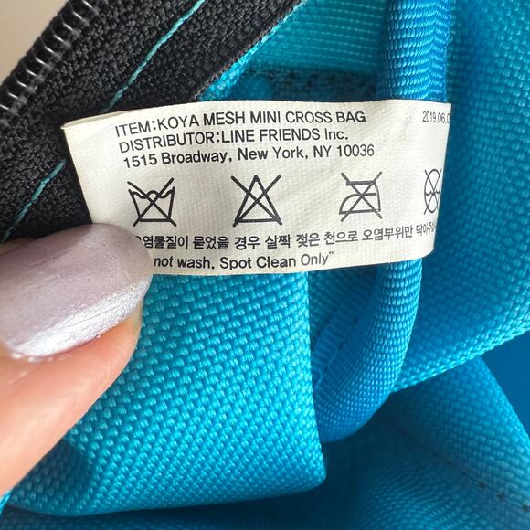 BTS BT21 x Fennec Mesh Mini Koya Koala Adjustable Crossbody Blue Zip Pouch Bag - Picture 4 of 6